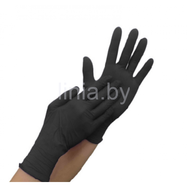 Перчатки виниловые неопудренные (черные) размер M